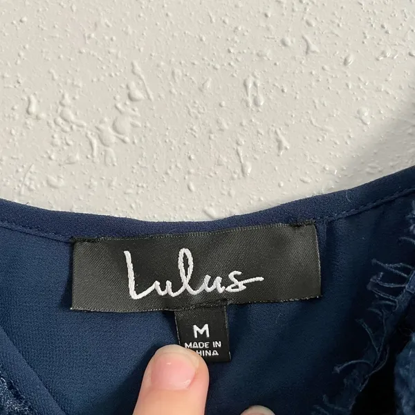 LULU’S In Celebration Navy Blue Pleated Midi Dress - Image 4
