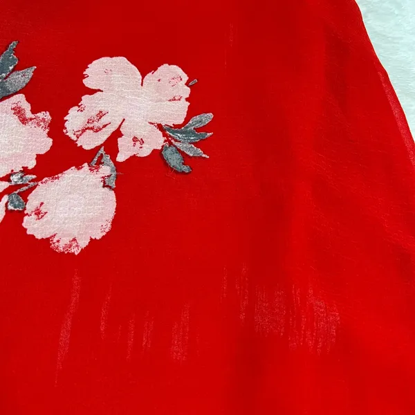 Lulus Love in Bloom Red Floral Print Off-the-Shoulder High-Low Dress Size XS - Image 13