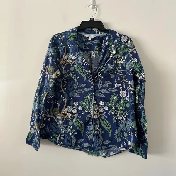 Rifle Paper Co x The Company Store Peacock Blue Pajama Set Size M - Image 3