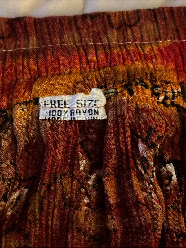 Bohemian Rust Orange Tiered Maxi Skirt Women’s Free Size - Image 6