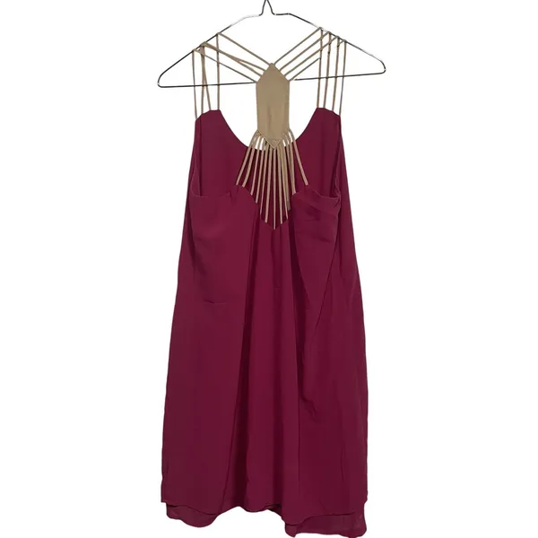 Umgee‎ Women Mini Dress Size Medium Pink Strappy Racerback Sundress Bohemian - Image 2