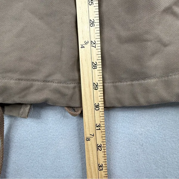 Y2K GAP Utility Parka Jacket Faux Fur Hood Tan Khaki Women’s Small - Image 10