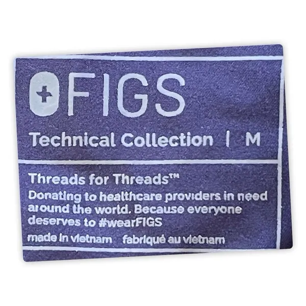 FIGS Technical Collection Navy Blue Scrub Top Womens Medium Stretch V Neck - Image 2