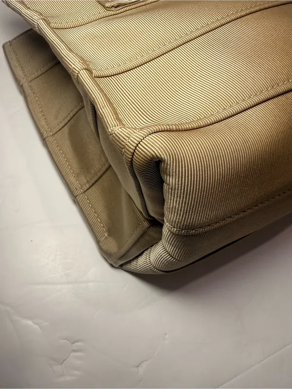 Ferragamo Beige Grosgrain Logo Mini Tote Handbag Italy - Image 8