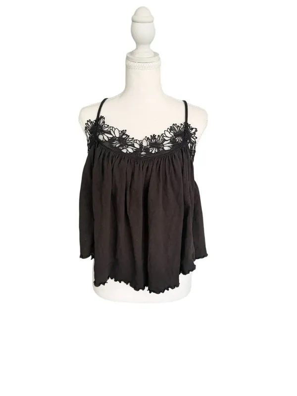 FREE PEOPLE Black Floral Swing Tank Top Size Small NEW NWT - Image 4