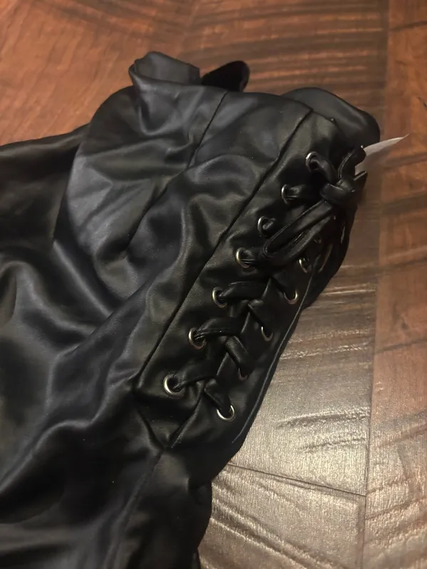 Spirit Halloween Faux Leather Lace Short - Image 3