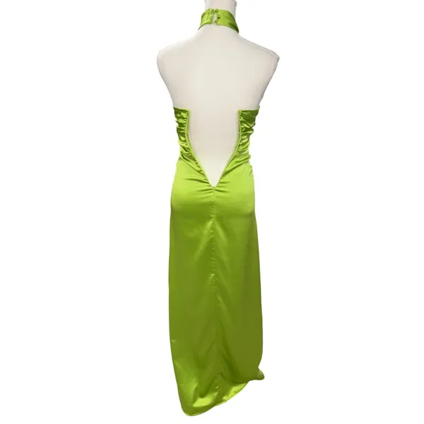 Khanums X Rrevolve Kenisei Halter Gown in Limeade XSmall New Womens Maxi Dress - Image 8