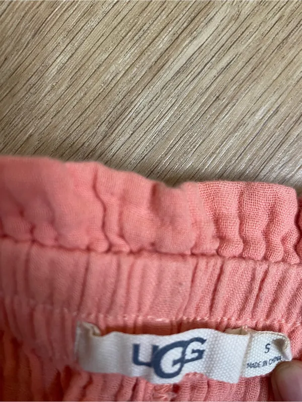 UGG Coral Pink High-Waist Drawstring Lounge Shorts - Image 3