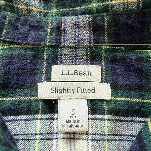 LL Bean Scotch Plaid Flannel Cotton Button Up Shirt Slightly Fitted SMALL PETITE - Image 8