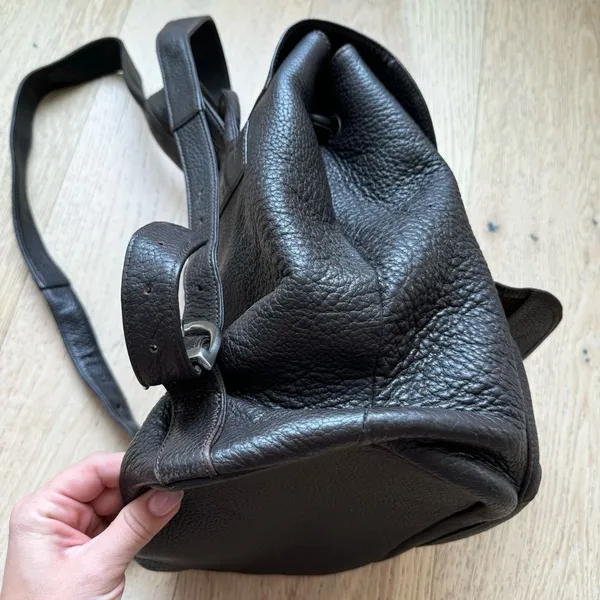 Vintage Eddie Bauer Brown Leather Rucksack Backpack - Image 11