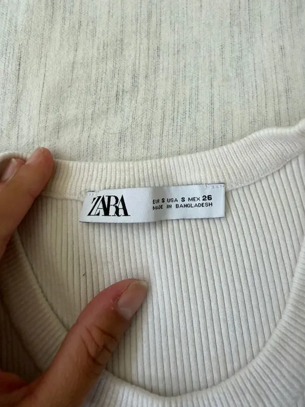 Zara striped ribbed knit high neck racerback tank top - Image 4