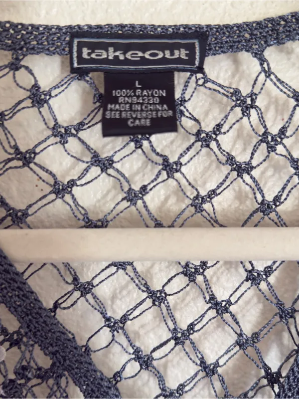 Vintage takeout knit cardigan sweater - Image 2