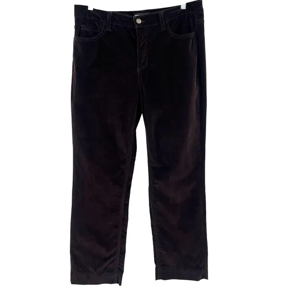 Karl Lagerfeld Corduroy Pants Sz 10 Chocolate Quiet Luxury Preppy Fall Heritage - Image 2