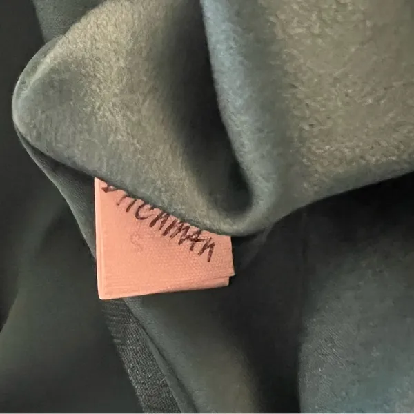 ST. JOHN COUTURE Sharkskin Silk Wool Blend Teal Open Front Jacket Blazer Size 8 - Image 11