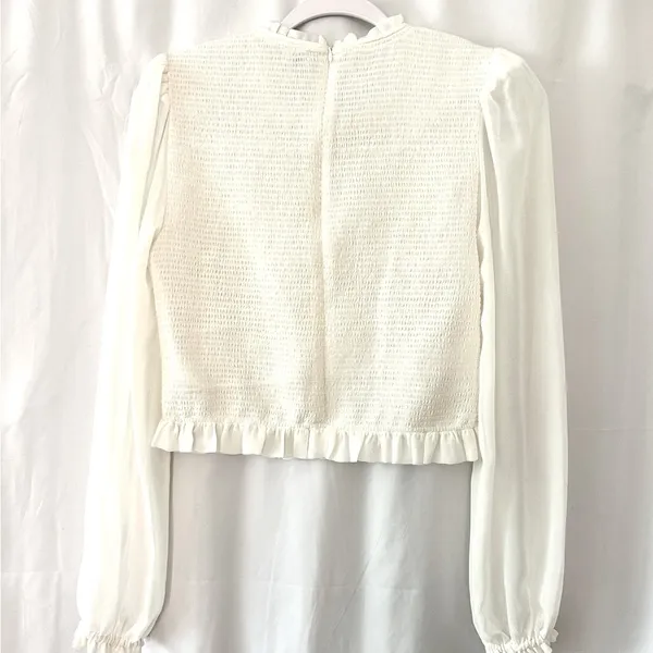 Aritzia NWOT Wilfred Tempest Blouse Work Top Business Casual White Size L - Image 4