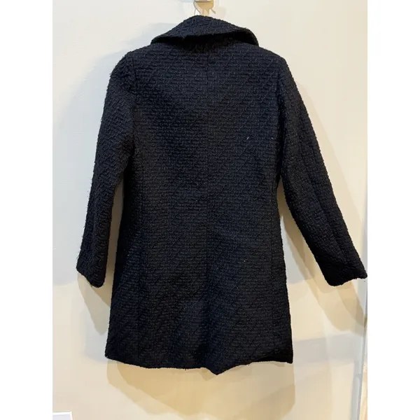 Laundry by Shelli Segal Chunky Knit Black Boucle Coat Size XS Collared - Image 7