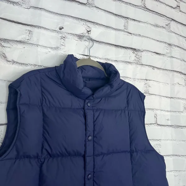 Lands’ End Violet Purple Puffer Vest Jacket Button Up Size Women’s Large Fall - Image 3