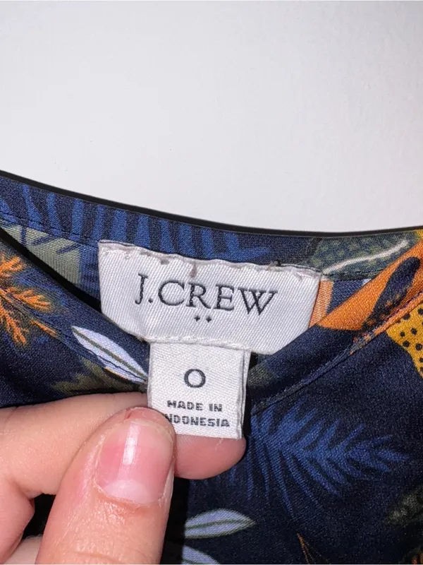 J. Crew Navy Floral & Leopard Print Tank Top - Image 3
