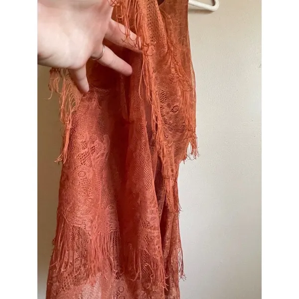 ‎Lush womens rust layered fringe dress XS - Image 5