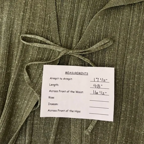By ANTHROPOLOGIE Long Shine Cardigan Sweater Green Tie Front Knitwear Small - Image 12