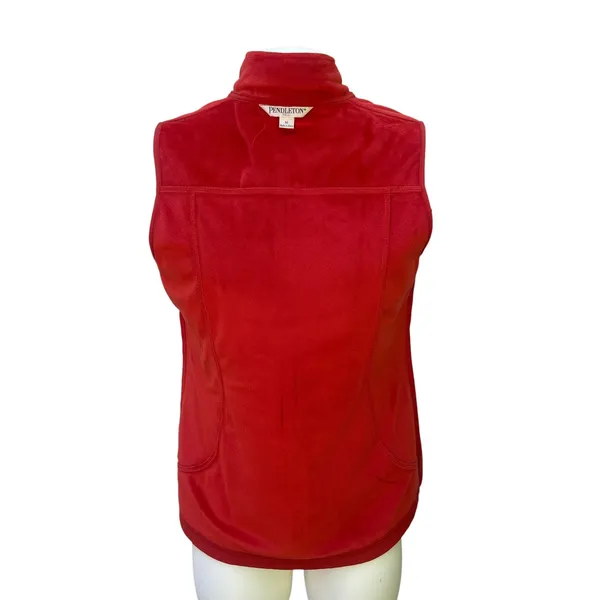Pendleton Softshell‎ Vest Med Tall Orange Fleece Lined Full Zip Jacket Gorpcore - Image 6