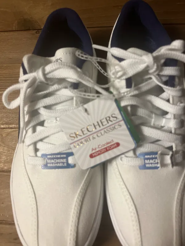 NWT Skechers White and Navy women's shoes size 8 - Image 13