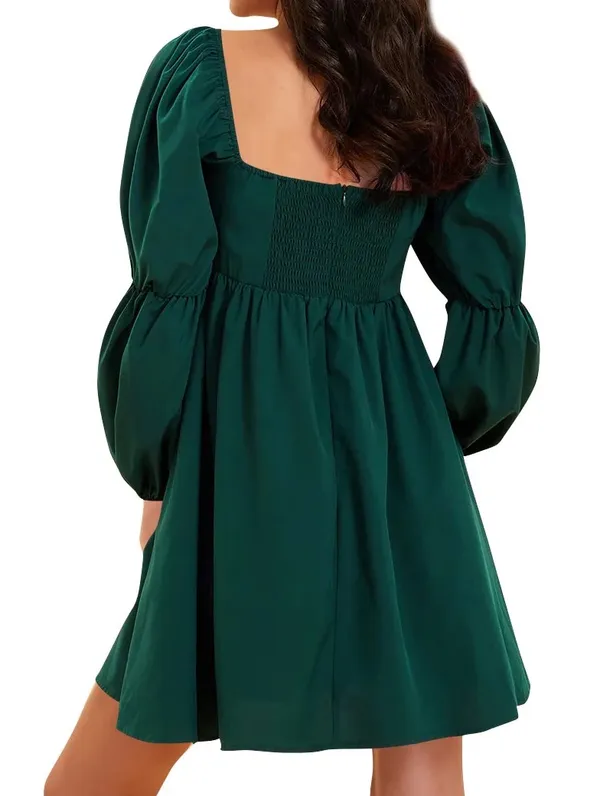 Exlura Emerald Green Silk Amazon Mini Dress - Image 2