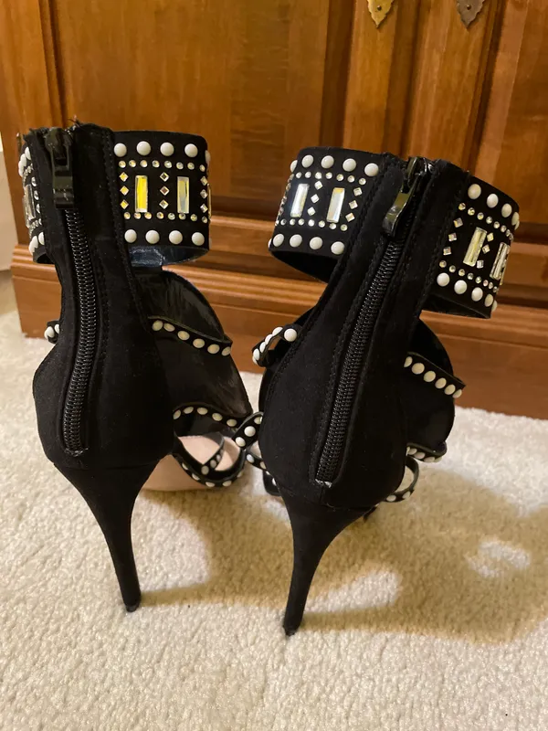 Public Desire Black And White Sequin Heels - Image 3