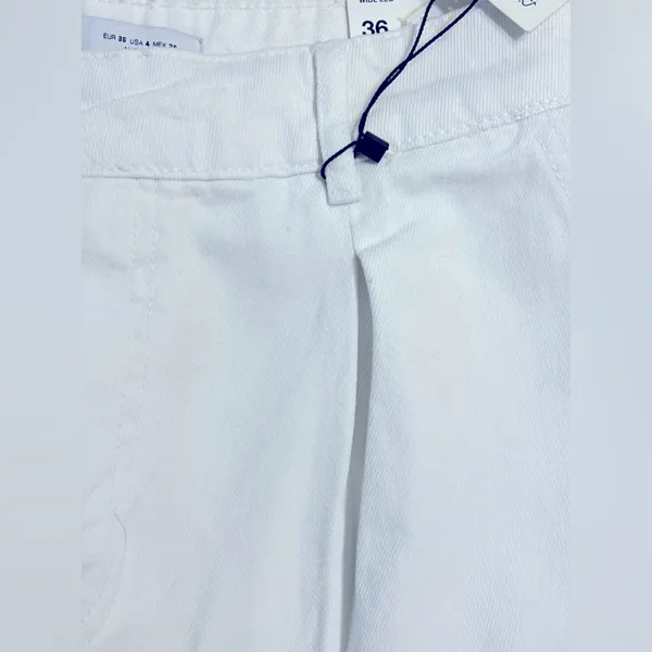 NWT Zara Tailored Wide Leg Jeans High Rise Denim Relax Pleated, size 36/USA 4 - Image 6
