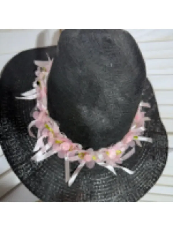 Handcrafted Cowboy Hat Floral Applique Black OS - Image 8