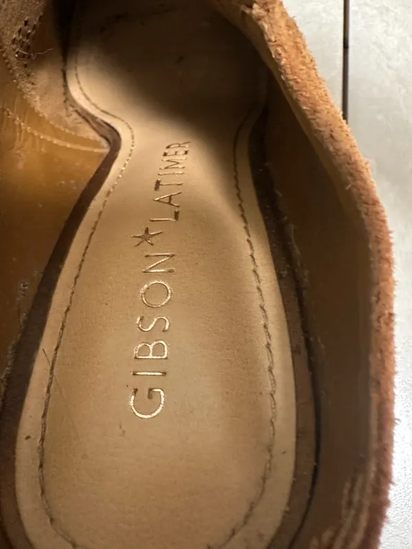 Gibson Latimer perforated suede gold studded mules Size 8.5 - Image 5