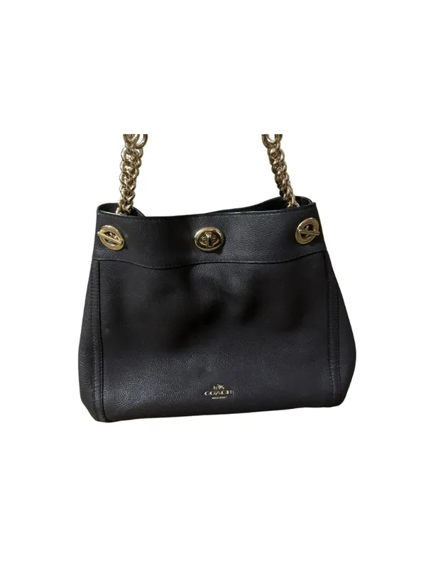 Coach Turnlock Edie Shoulder Bag Oxblood Pebble Leather Style 36855 Used - Image 2