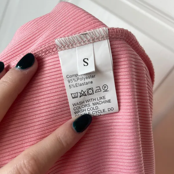 Pink long sleeve square neck fit and flare mini dress - Image 3