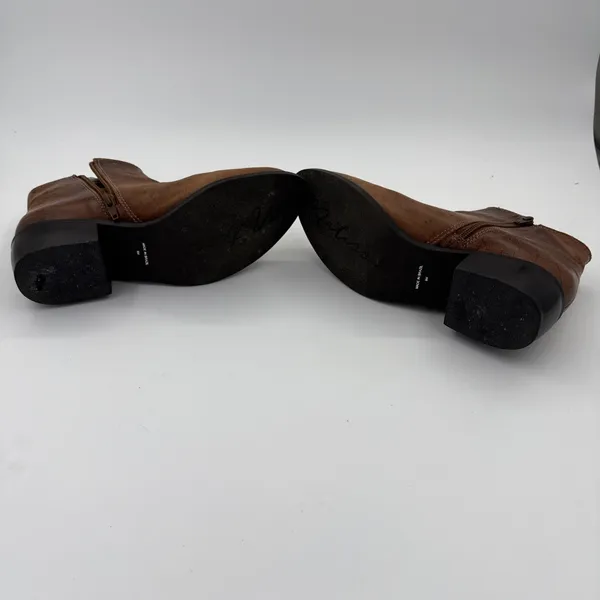 Matisse Merge Mid Top Bootie‎ Brown Distressed Burnished Leather Size 8 - Image 6