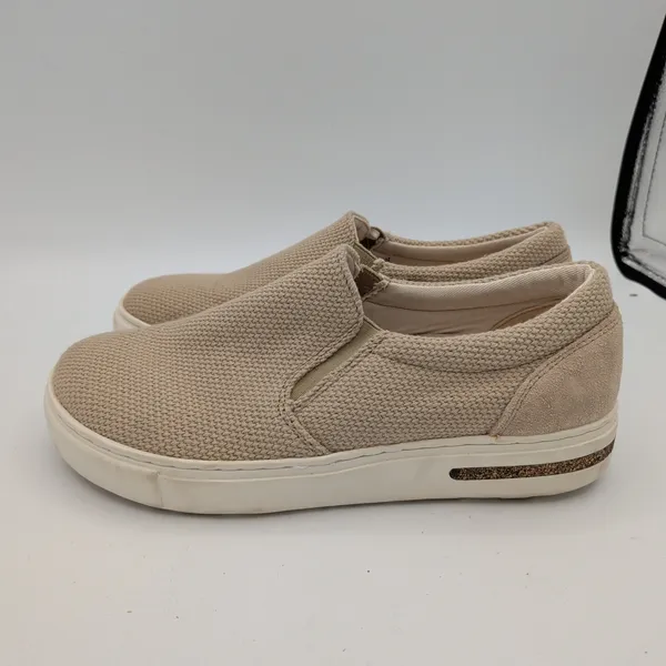 Birkenstock Oswego Sandcastle Beige Canvas Suede Slip On Sneakers Women 36 5 5.5 - Image 2
