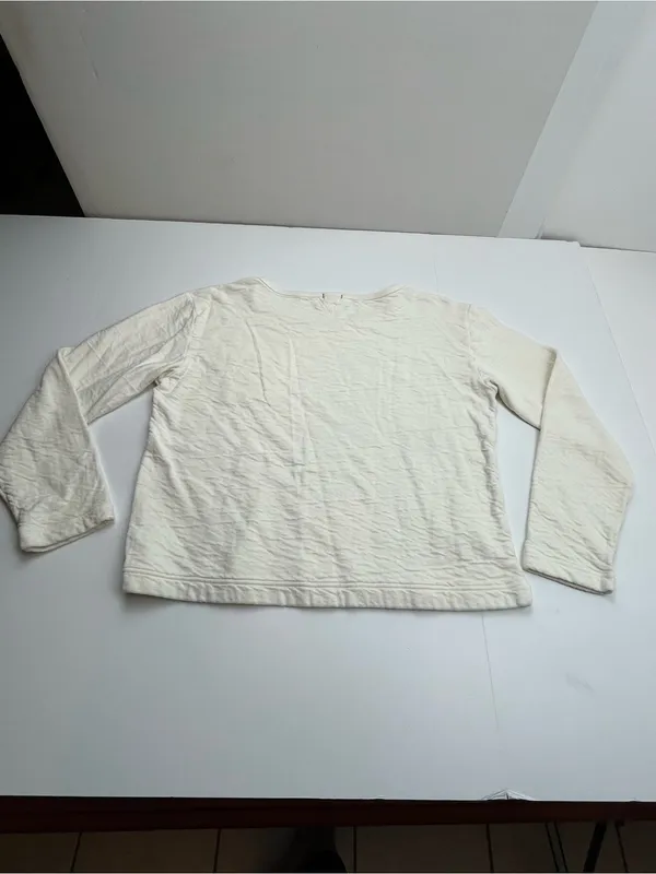 Alex Mill 100% Cotton Cream Long‎ Sleeve Top Pocket Womens Size Large Minimalist - Image 10