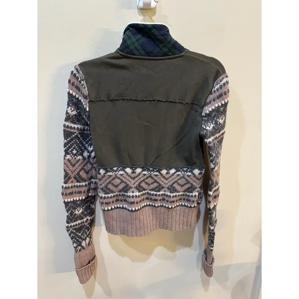 We The Free Fairisle Bomber Jacket Size XS Wool Cotton Utility - Image 5