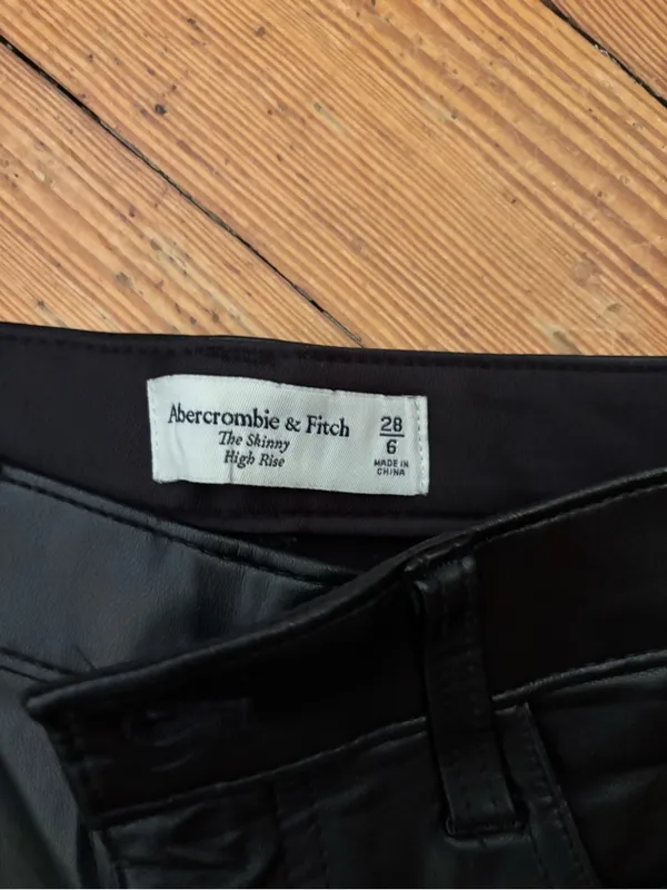 Abercrombie & Fitch Women’s Black Skinny Faux Leather Pants - Image 2