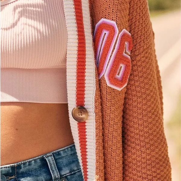 NWOT aerie Oversized Varsity Cardigan small - Image 5