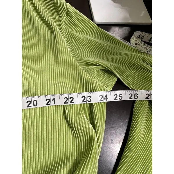 Thats So Fetch Lime Green Plisse Belted Mini Shirt Dress Size 4 - Image 8