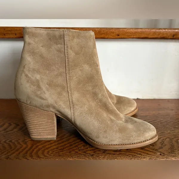 Paul Green Taupe Suede Ankle‎ Booties Size US 8 New Condition - Image 5
