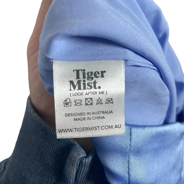 Tiger Mist Womens S Baby Blue Satin Ruched Drawstring Micro Mini Skirt Y2K - Image 13
