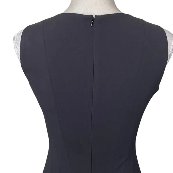 Calvin Klein Split Neck Black Sheath Dress Women’s Size 2 LBD Classic Stretch - Image 7