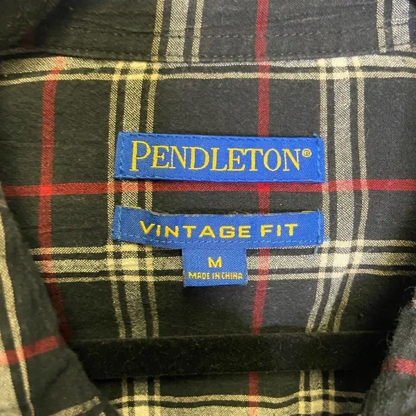 Pendleton | Black Plaid Button Up Top‎ Medium - Image 4