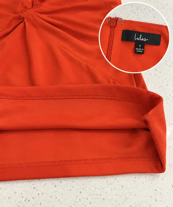 Lulus One Shoulder Red Bodycon Dress Size Small - Image 2