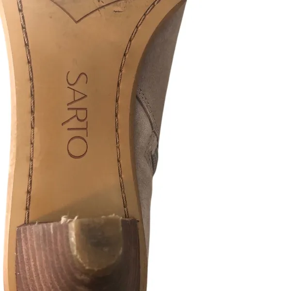 Franco Sarto Spectra Suede Booties 6.5 Tan Pointed Toe Quiet Luxury Fall - Image 13