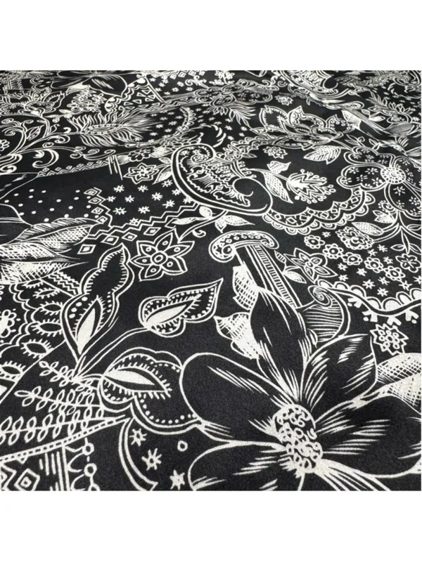 Vintage Victoria's Secret Gold Label Black White Floral Print Robe S - Image 7