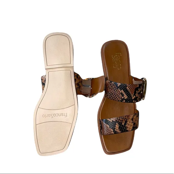 NEW Franco Sarto Merris Slip On Sandals Snake Print Leather - Image 8