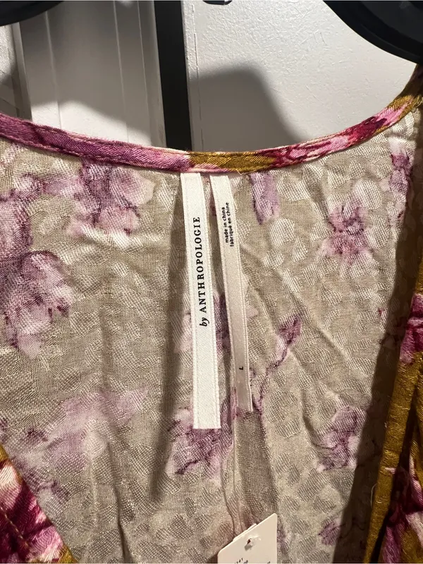 NWT Anthropologie printed floral tunic size L - Image 10