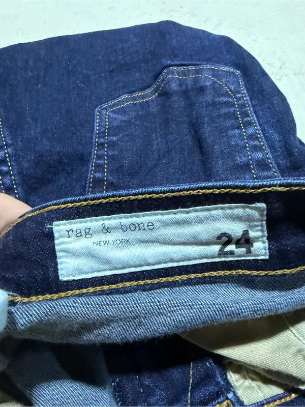 Rag & bone Casey High-Rise Dark Blue Flare Jeans 24 - Image 3